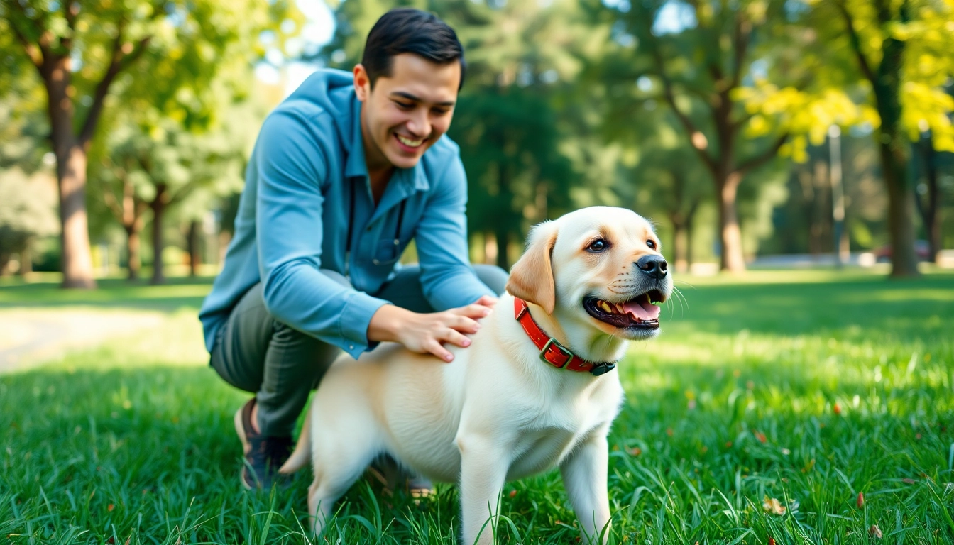 Train your dog effectively with professional Dog Training Irvine services featuring a trainer and puppy outdoors.