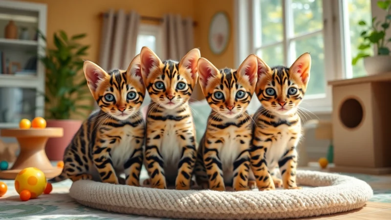 Adopting playful Bengal Kittens for Sale with unique coat patterns and a warm atmosphere.