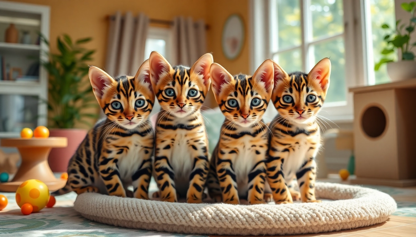 Adopting playful Bengal Kittens for Sale with unique coat patterns and a warm atmosphere.