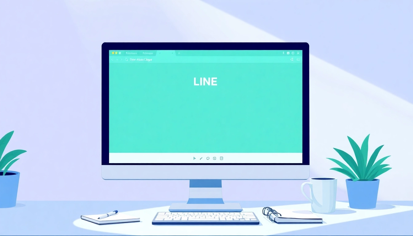 Download the 電腦版line下載 app on a computer screen with a modern interface.