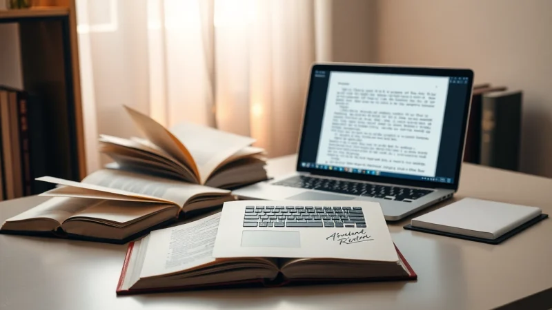 Analyze text effectively with the ai checker tool showcased on a sleek desk.