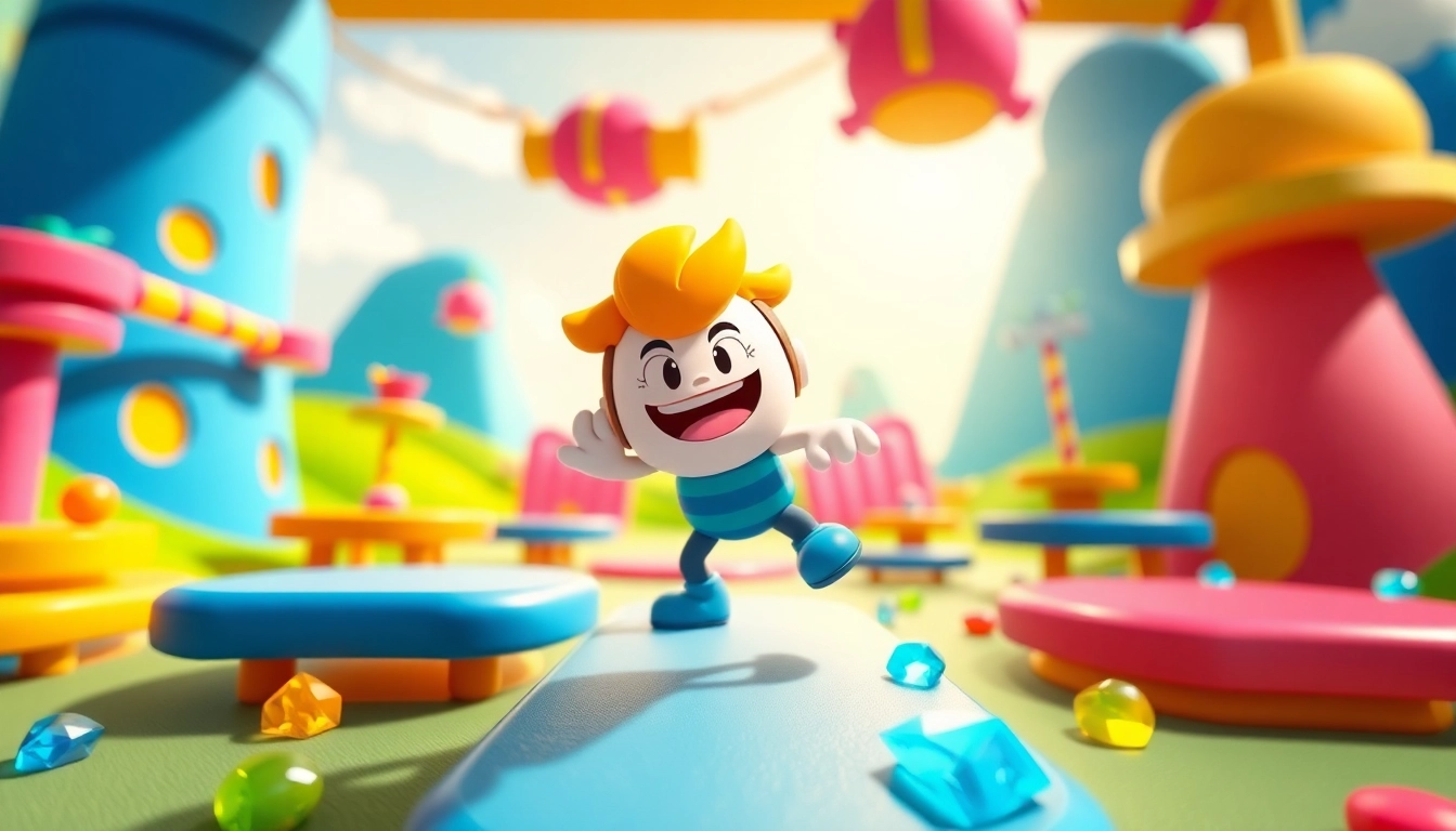 Exciting action in Stumble Guys Mod Apk with a character navigating colorful obstacles.