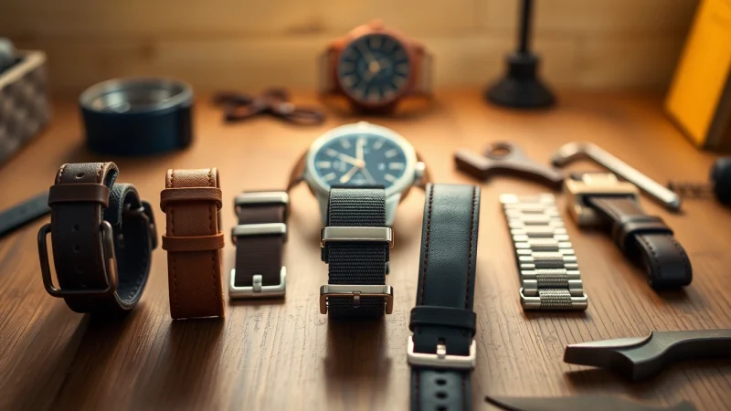 Shop watch straps uk crafted from premium materials, featuring various styles and colors on display.