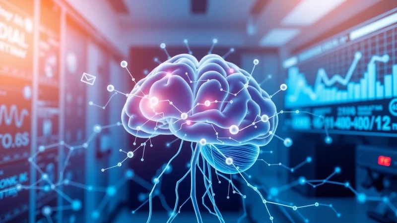 Explore the neurology email list with a visually appealing network of brain neurons and data.