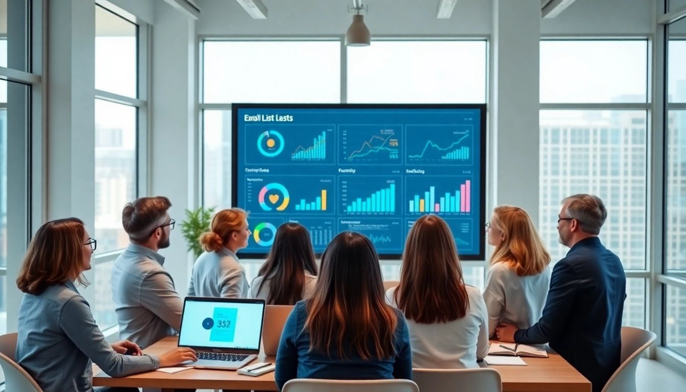 Explore our healthcare email list with professionals analyzing data insights in a modern office.