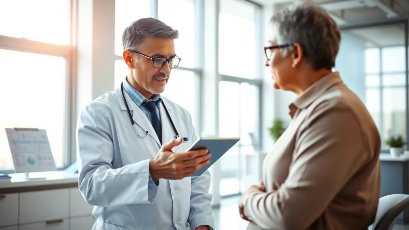 Engaging nephrologist email list showcasing a doctor consulting with a patient, emphasizing professionalism and care.
