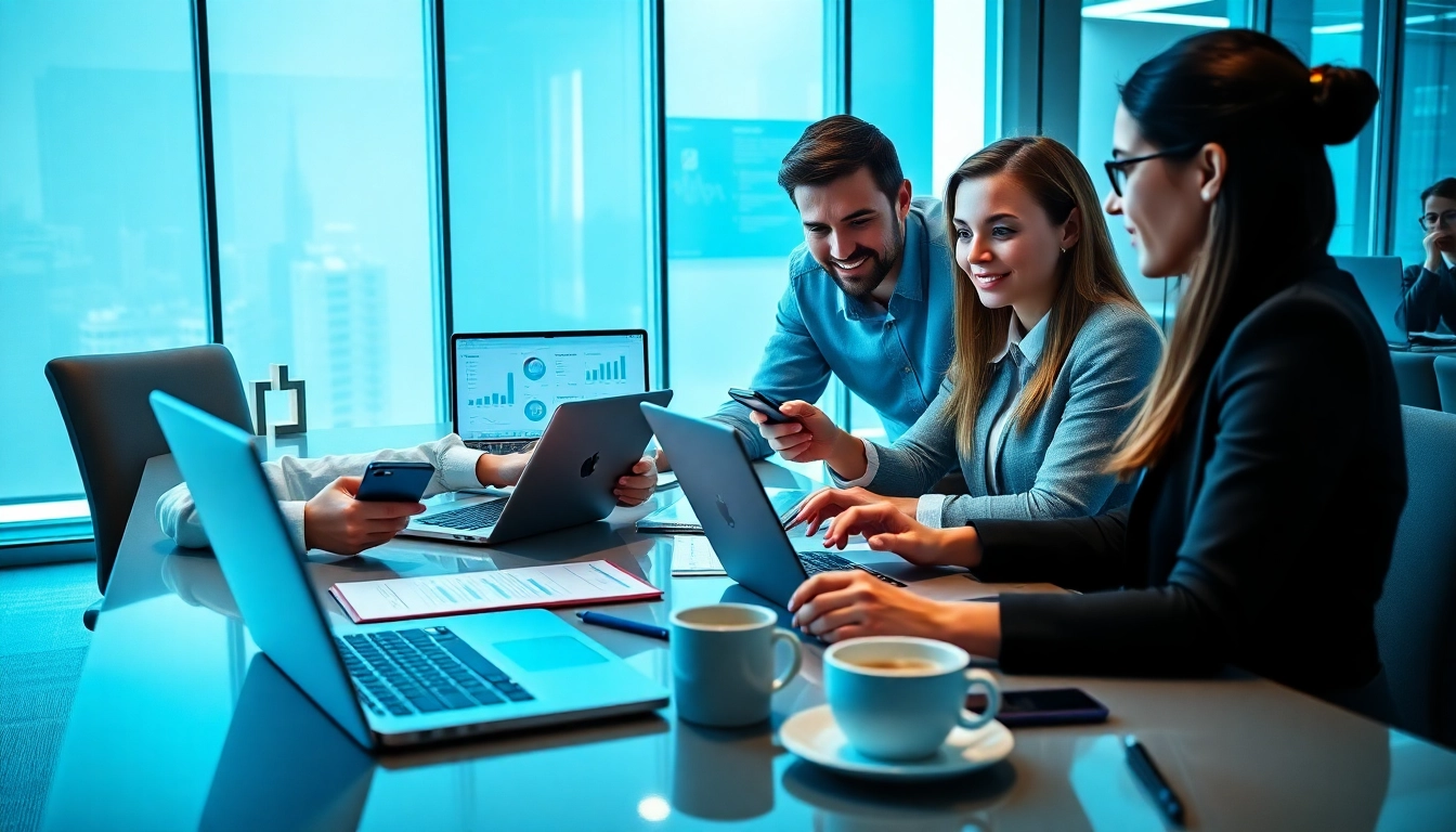 Utilize a cpa email list with energetic marketers collaborating in a modern office setting.