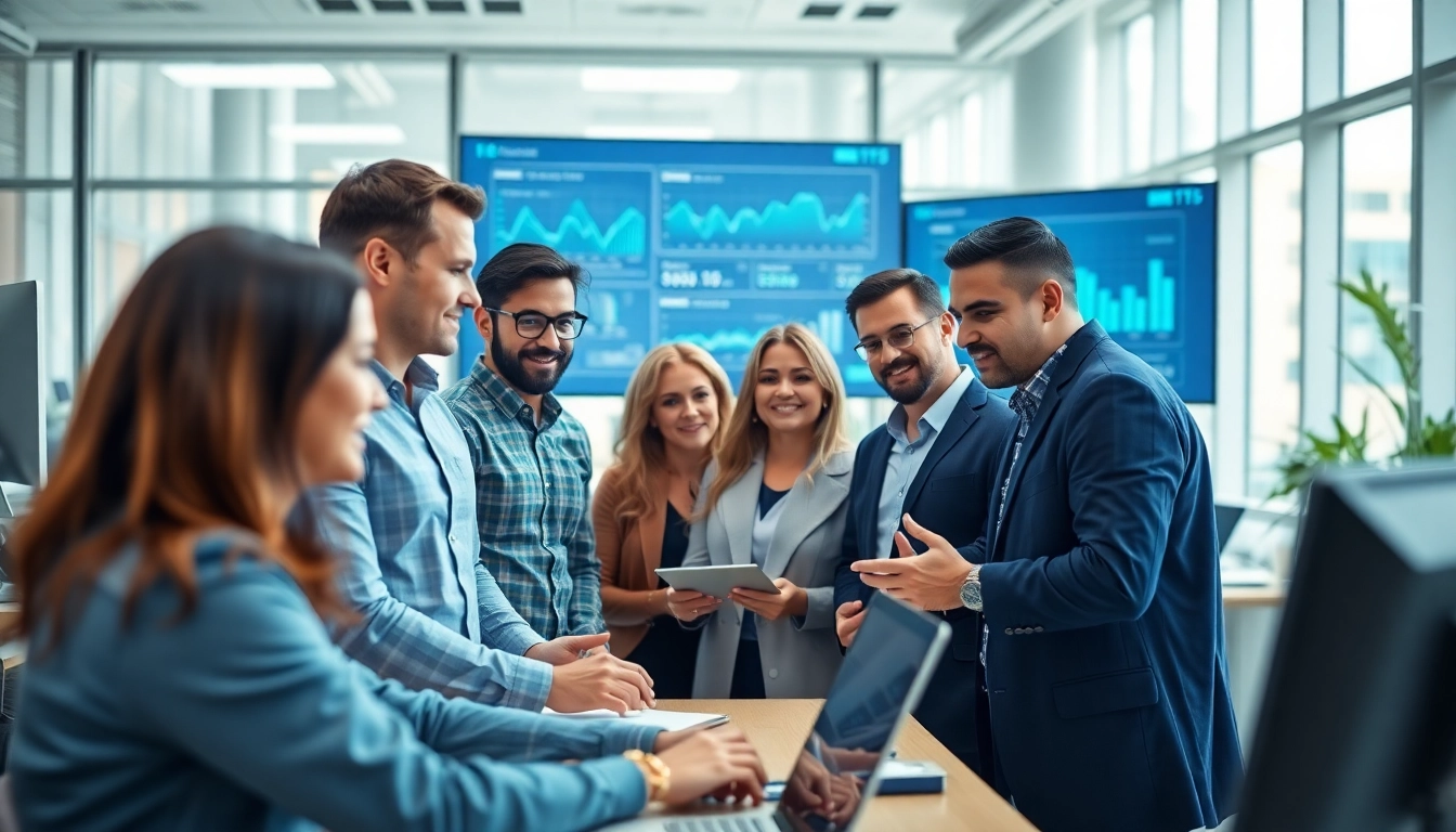 Engaged IT Services Markham team collaborating in a modern office environment.