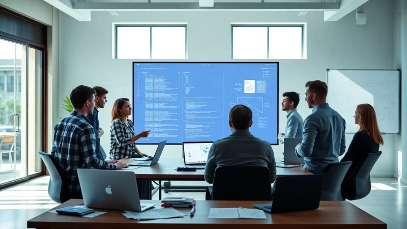 Enhance web development processes with a collaborative team working on digital projects.