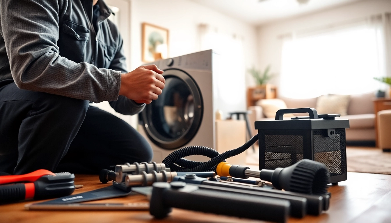 Technician cleaning dryer vent at home for dryer vent franchises near me