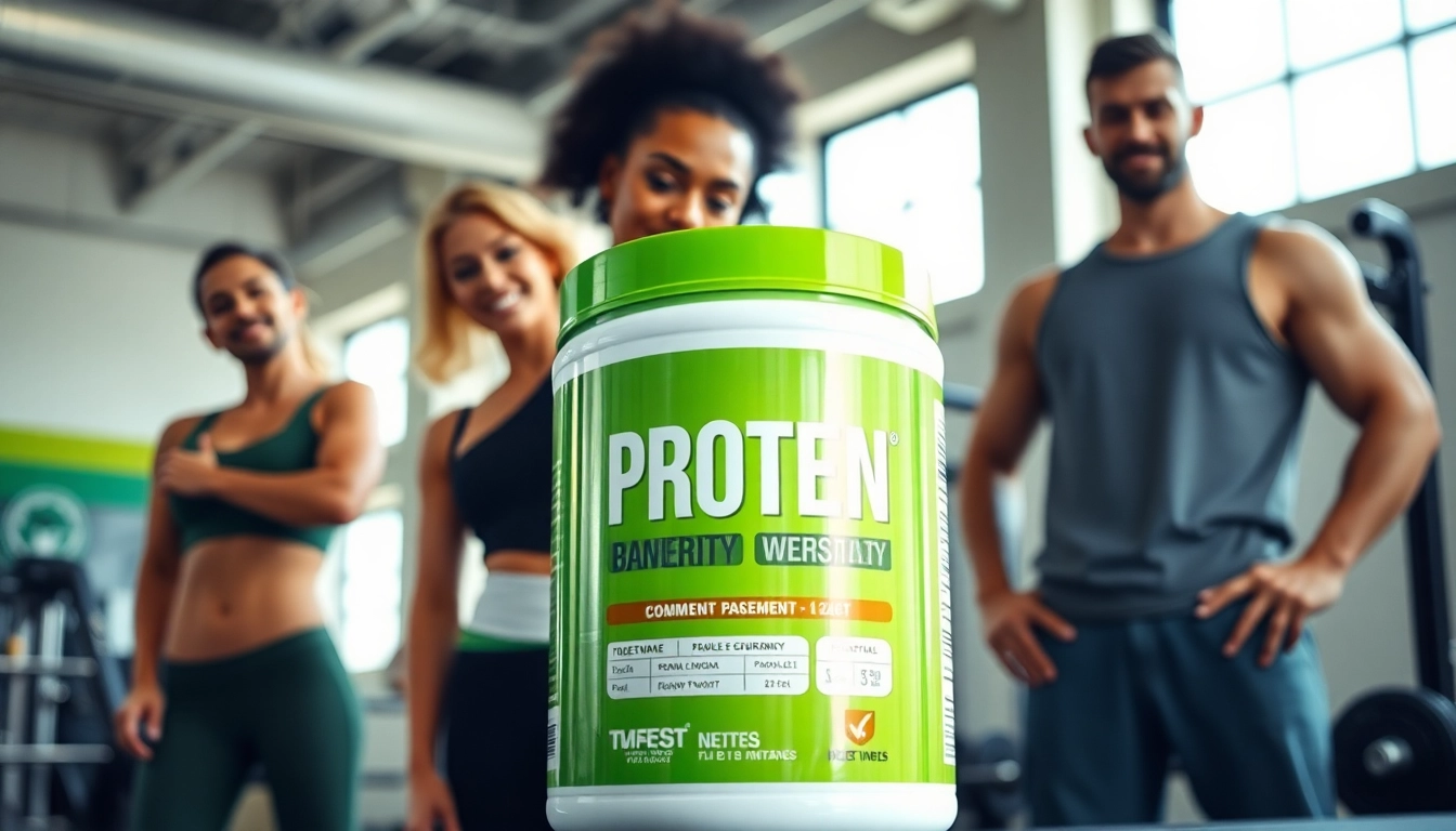 Protein powder besin maddelerini vurgulayan sağlıklı yaşam tarzına yönelik bir ürün.