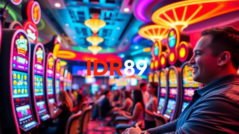 Menyaksikan pemain bersemangat di IDR89 saat bermain slot dengan suasana kasino yang meriah.