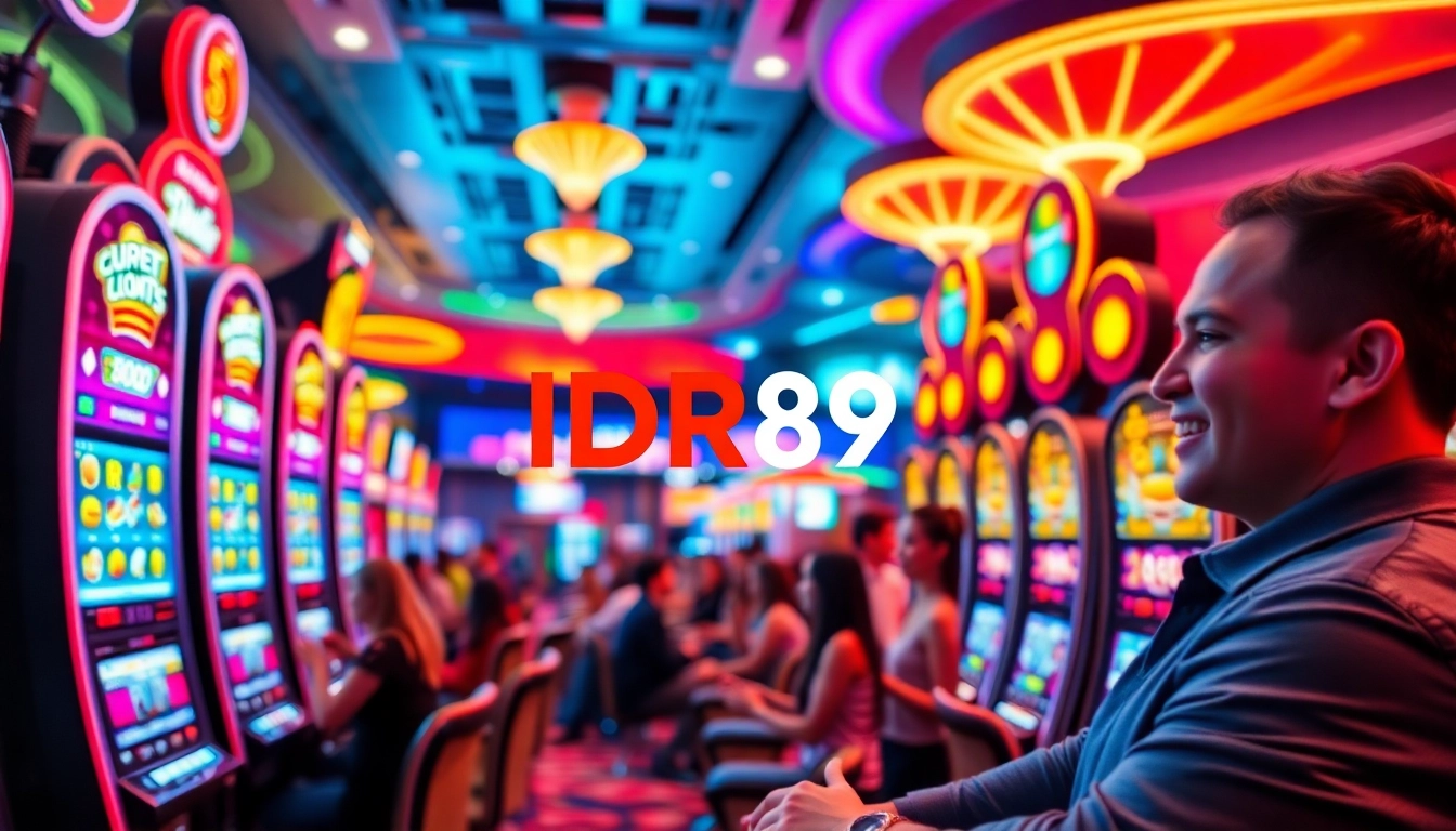 Menyaksikan pemain bersemangat di IDR89 saat bermain slot dengan suasana kasino yang meriah.