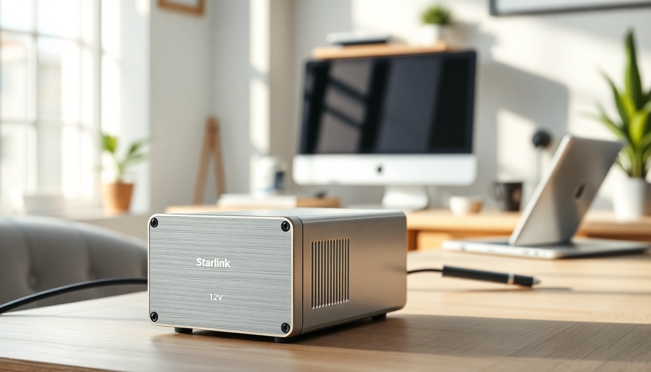 Elevate performance with the starlink mini 12v power supply in a sleek office environment.