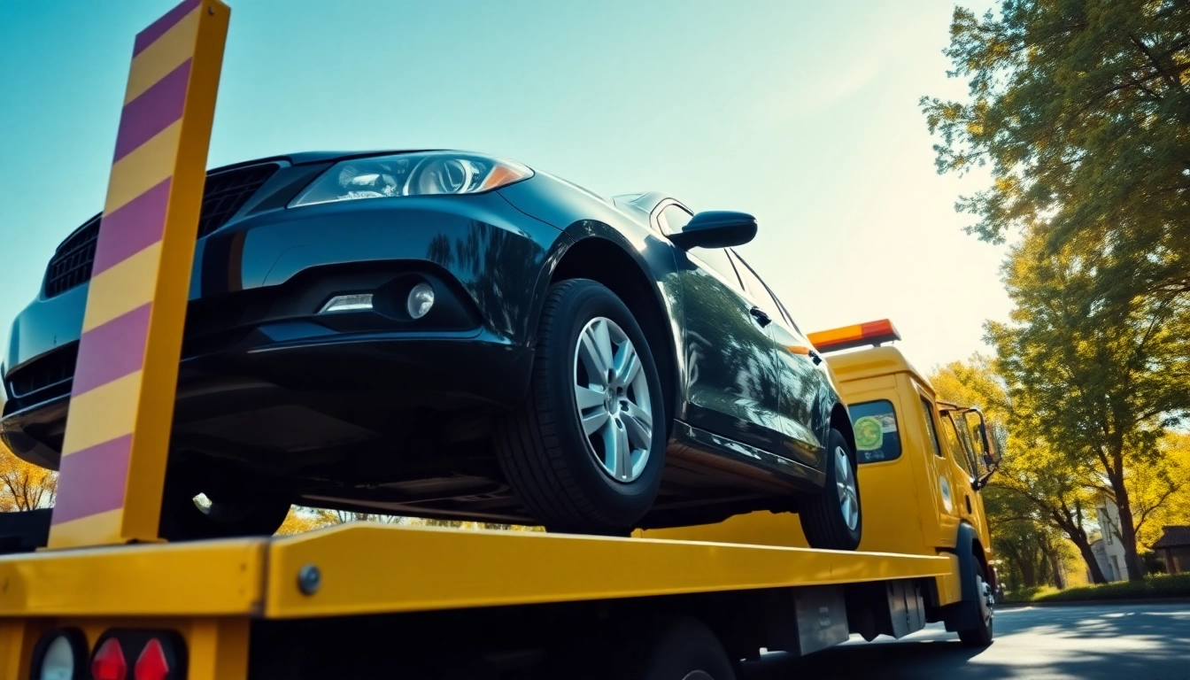 Get cash for junk cars with professional towing services visible in action.