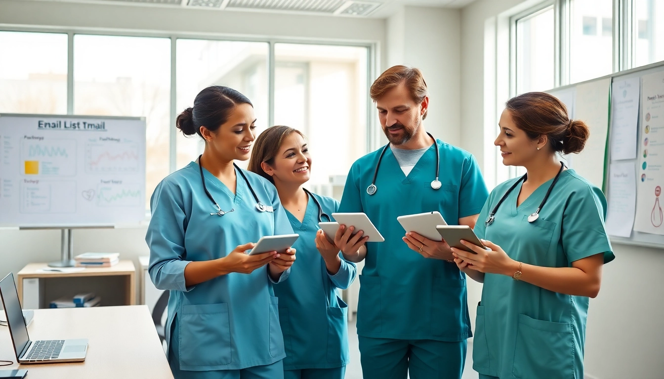 Nurse practitioners email list strategies in a professional healthcare office setting.