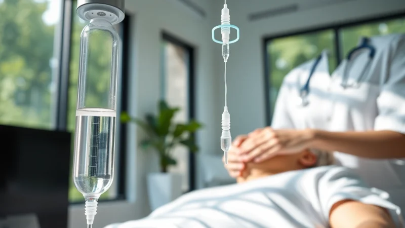 Administering NAD IV therapy near me in a professional healthcare environment.