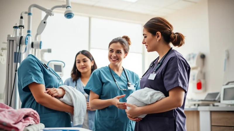 Engaged midwife nurses collaborating effectively while showcasing the midwife nurses email list.