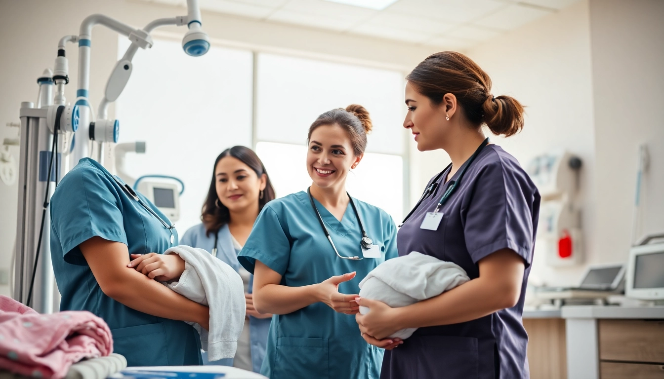 Engaged midwife nurses collaborating effectively while showcasing the midwife nurses email list.