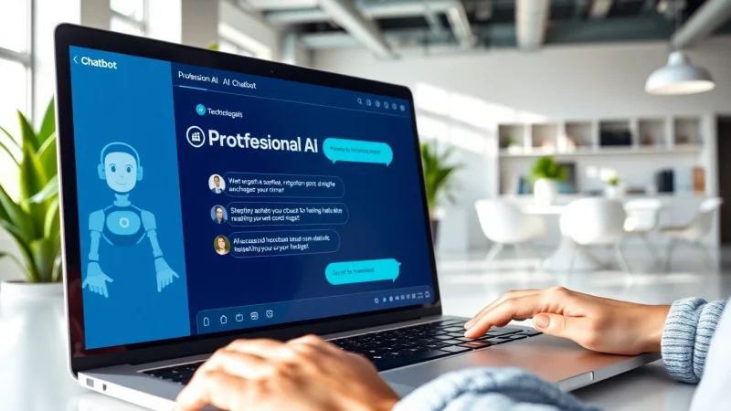 Engaging AI chatbot for website interaction on a modern digital interface.