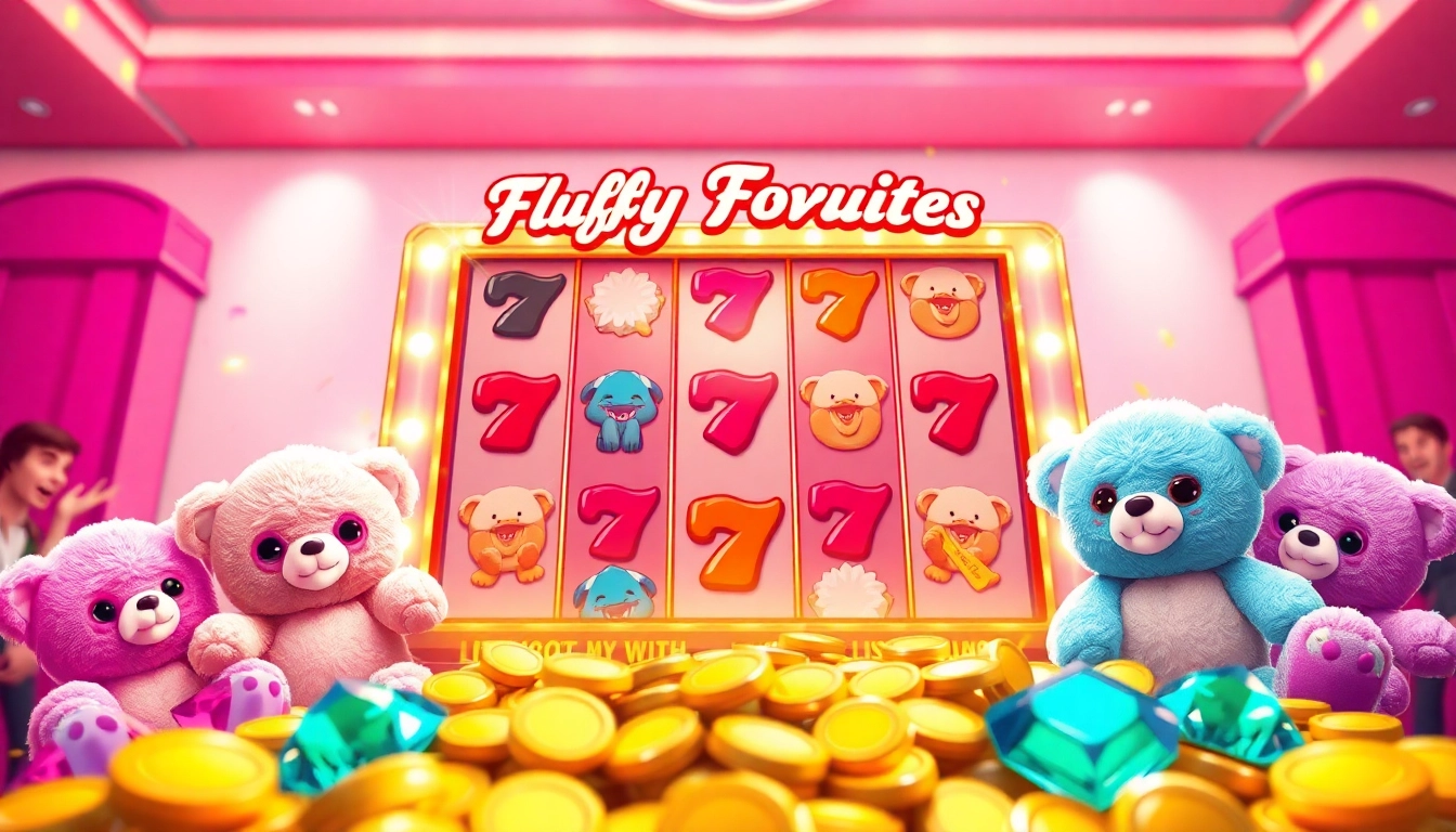 Play Fluffy favourites slot not on gamstop with vibrant characters and a cheerful theme.