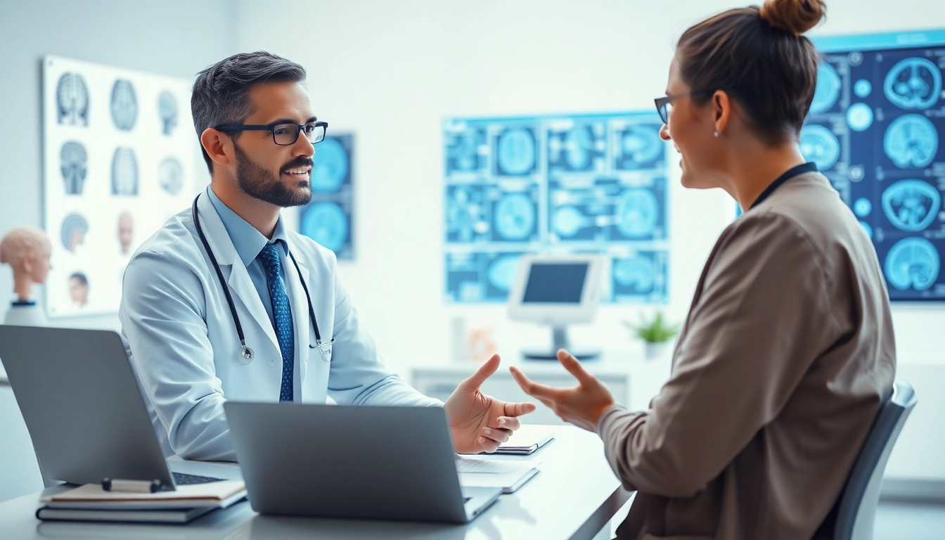 Engaging neurologist email list professional discussing patient care in a modern clinic setting.