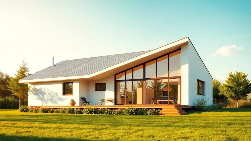 Explore the bright exteriors of a SIP house for sale surrounded by lush greenery.