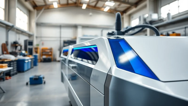 Laser cleaning machine operating efficiently in an advanced workshop environment.