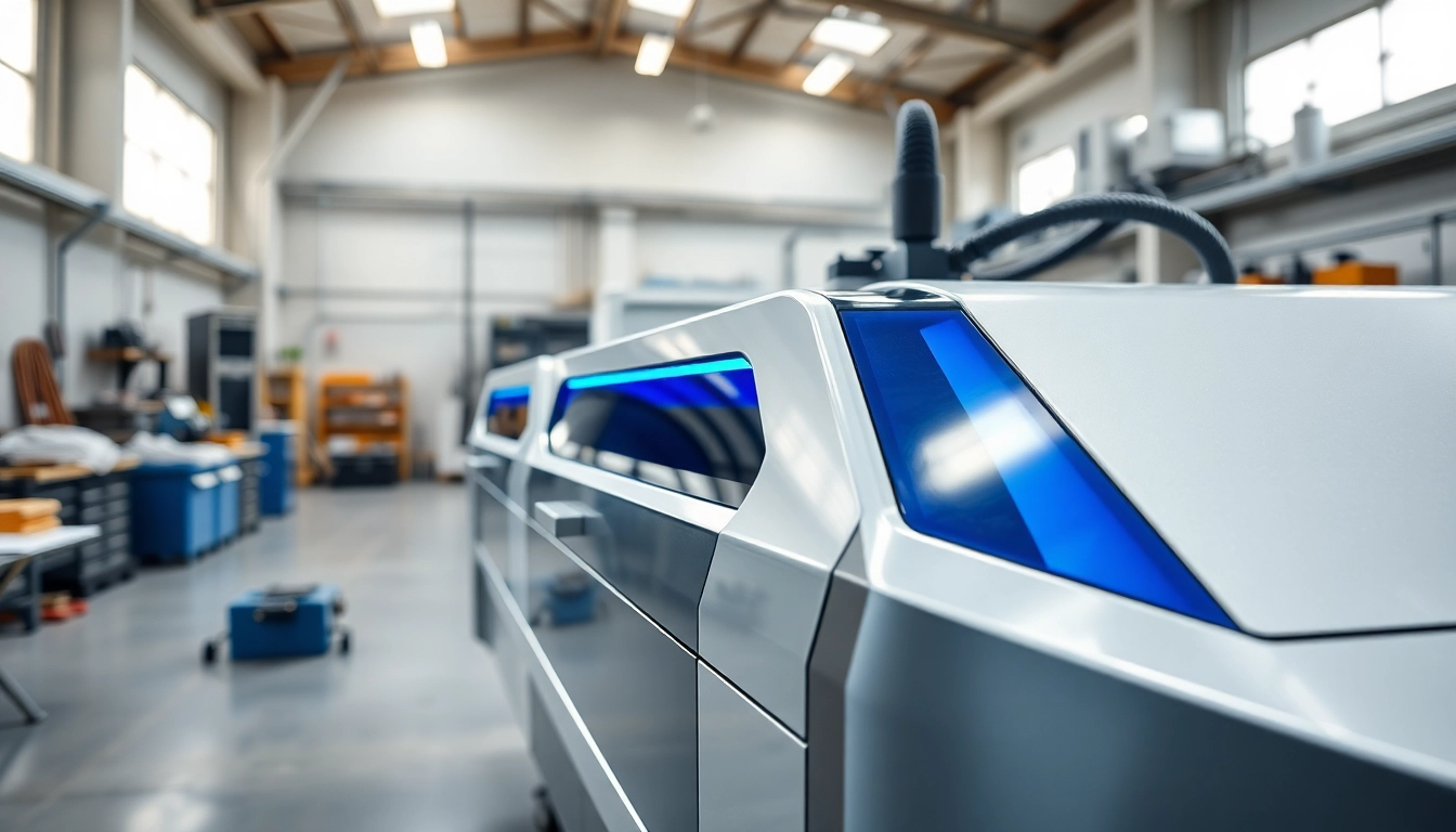 Laser cleaning machine operating efficiently in an advanced workshop environment.