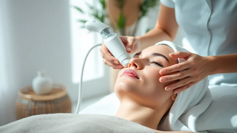 Experience the hydrafacial treatment enhancing radiant skin.
