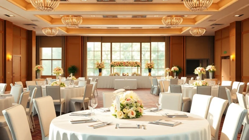 Experience a stunning trenton event center setup with elegant decorations and a festive atmosphere.
