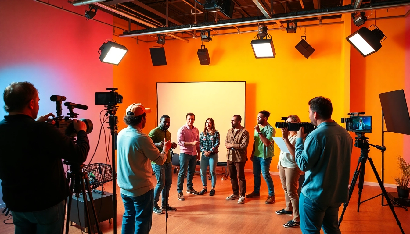 홍보영상제작 process involving a creative team capturing dynamic promotional video content.