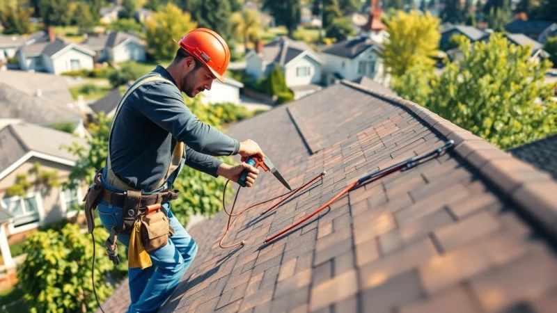 Experienced roofer providing high-quality roof repair services in Vancouver WA neighborhood.