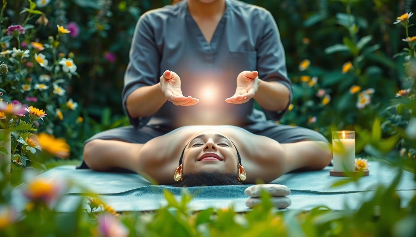 Experience lovehealingexpansion.ca with a healing session in a serene garden.