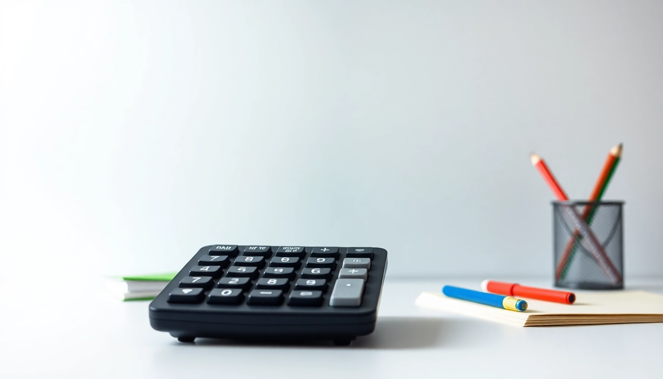 Calculate effortlessly with a Basic Calculator placed in a modern office setting.