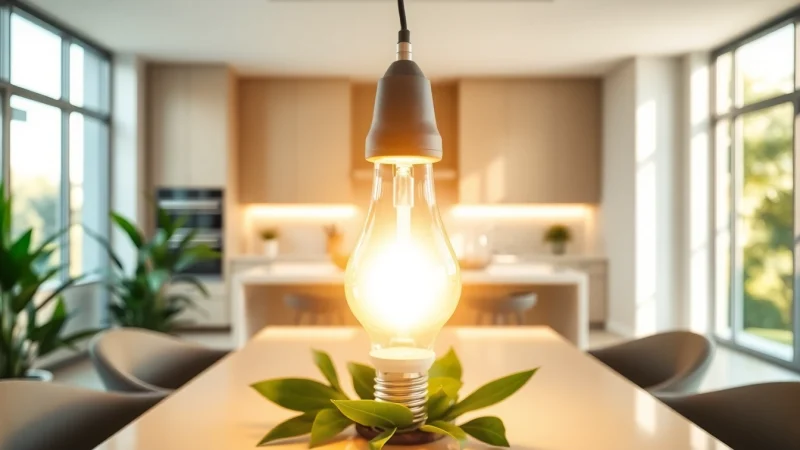 Bright COMLED bulbs illuminating a modern living space with stylish lighting solutions.