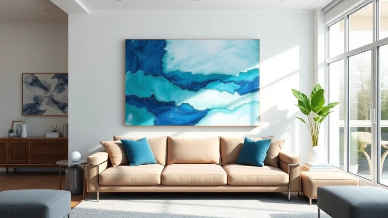 Creating a vibrant atmosphere with stunning canvas paintings in a modern living room.