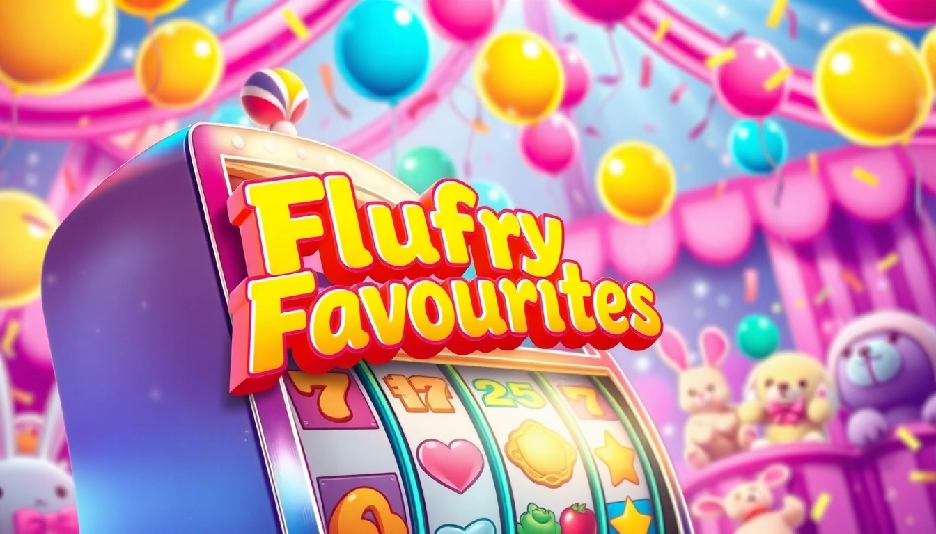Play Fluffy favourites slot not on gamstop with cheerful characters in a vibrant carnival setting.