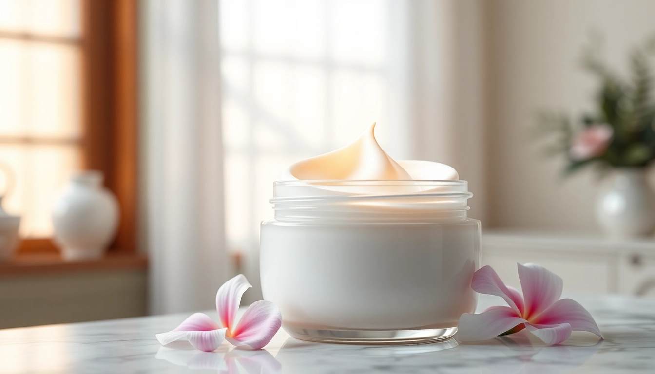 Luxurious moisturizing cream jar showcasing rich texture and elegance.