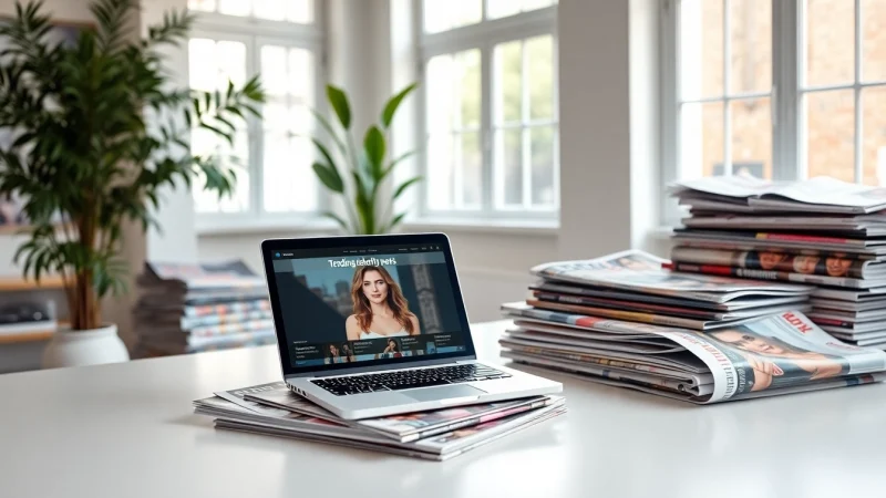Explore the vibrant world of celebrity newspaper journalism in a modern office.