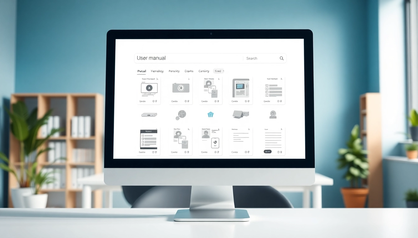 Accessing user manuals at https://manualsfact.com/ with a modern search interface and organized workspace.