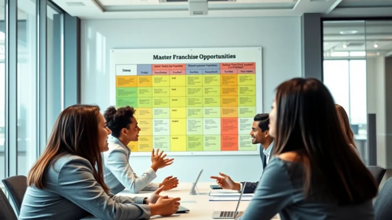 Engaged discussion highlighting Master Franchise Opportunities in a professional business setting