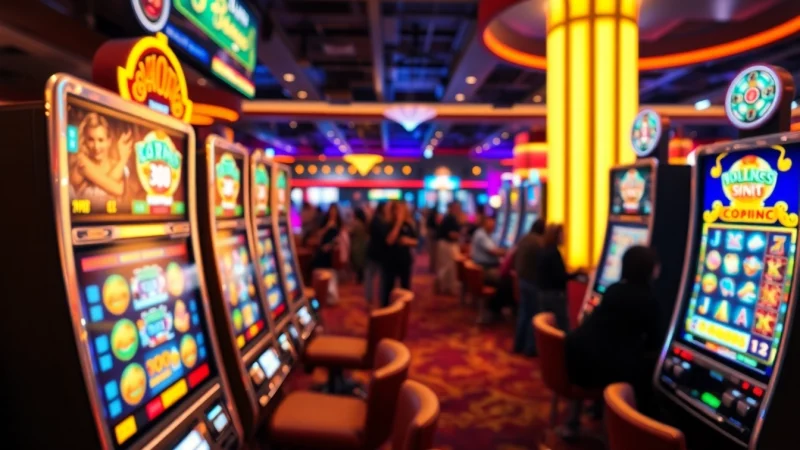 Experience thrilling gaming with slotbuff3.com featuring vibrant slot machines and a lively casino atmosphere.
