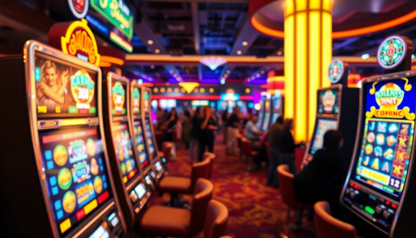 Experience thrilling gaming with slotbuff3.com featuring vibrant slot machines and a lively casino atmosphere.