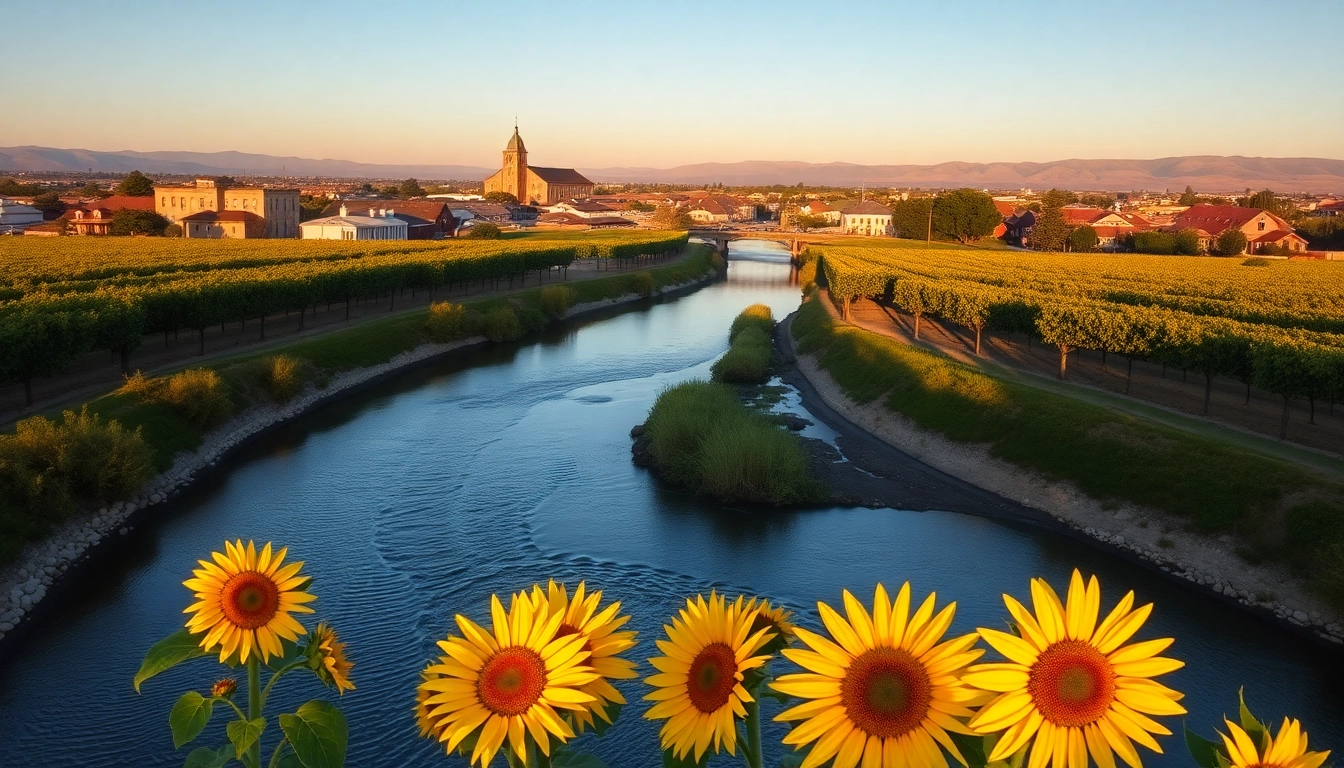 Explore Clarksburg CA with scenic river views and stunning vineyards in this vibrant image.