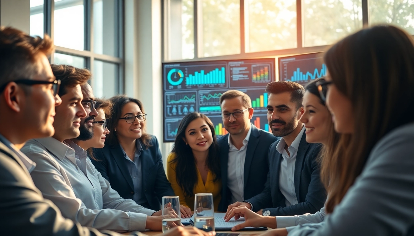 Gather insights on competitive intelligence with professionals analyzing data in a bright, modern office setting.