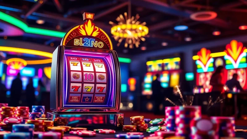 Menggoda pemain dengan IDR89 jackpot dalam suasana kasino yang berwarna cerah.