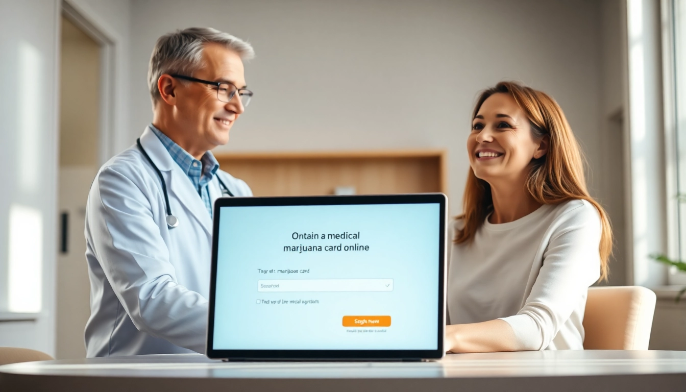 Consulting a doctor about the medical marijuana card online process in a modern clinic.