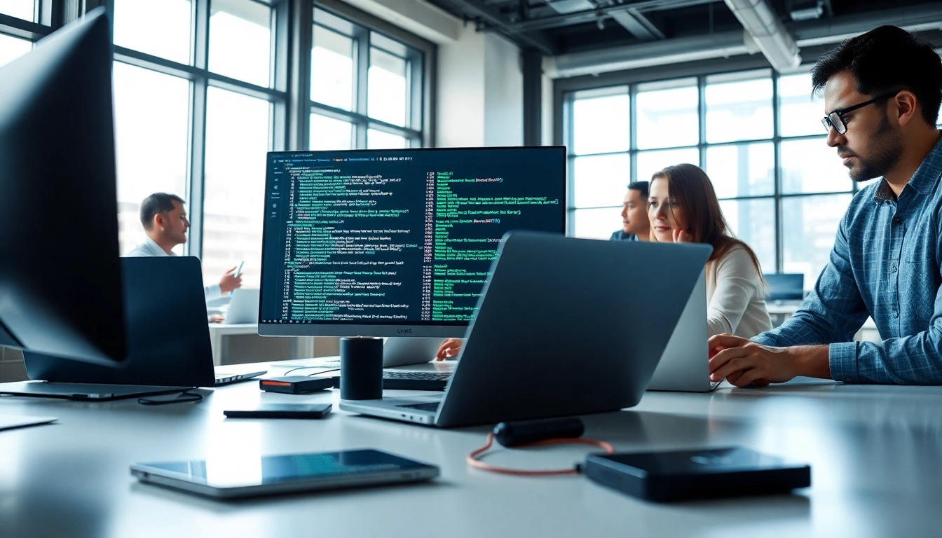 Aktive Szene von Pentesting-Experten, die sicherheitsrelevante Daten analysieren.