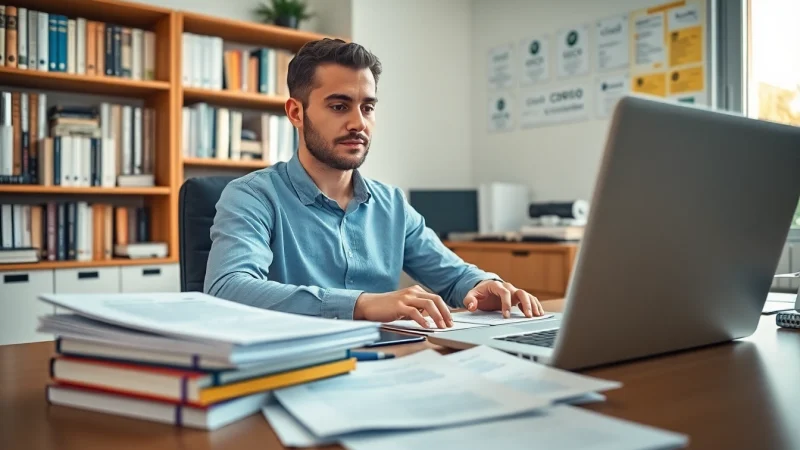 Renew Cisco Certification process with a dedicated individual at a study desk focused on certification materials.